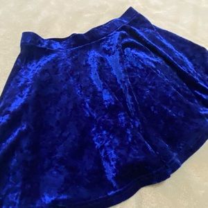 Royal Blue Velvet Circle Skirt